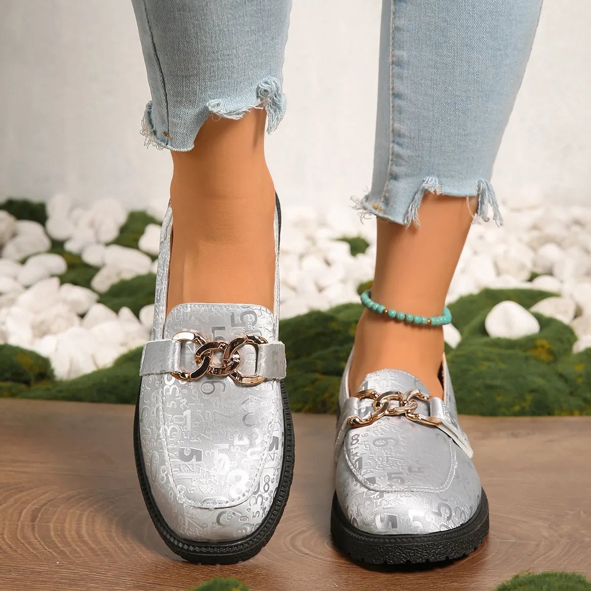 Round Toe Block Heels Loafers - Loving It Shop