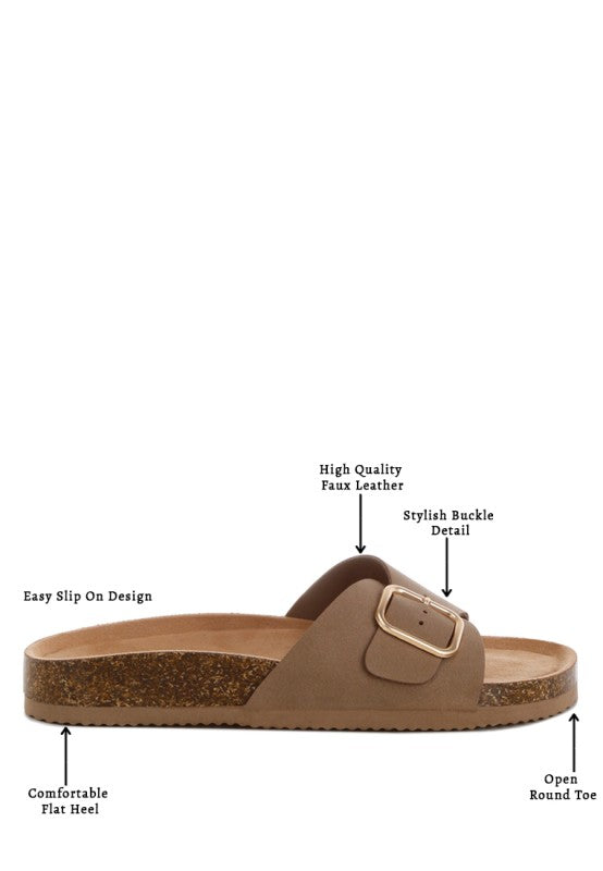 Aranda Buckled Slide-On Sandals