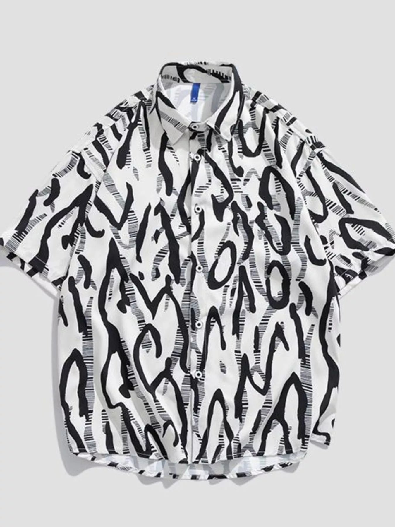 Men's Plus Size Tropical Print Short Sleeve Button - Up Shirt - Loving It Shop