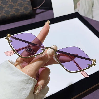 Cat Eye Sunglasses with Gold Metal Frame - Loving It Shop