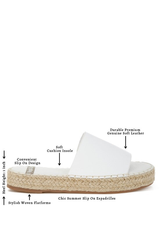 Scalar Genuine Soft Leather Espadrille Flatforms