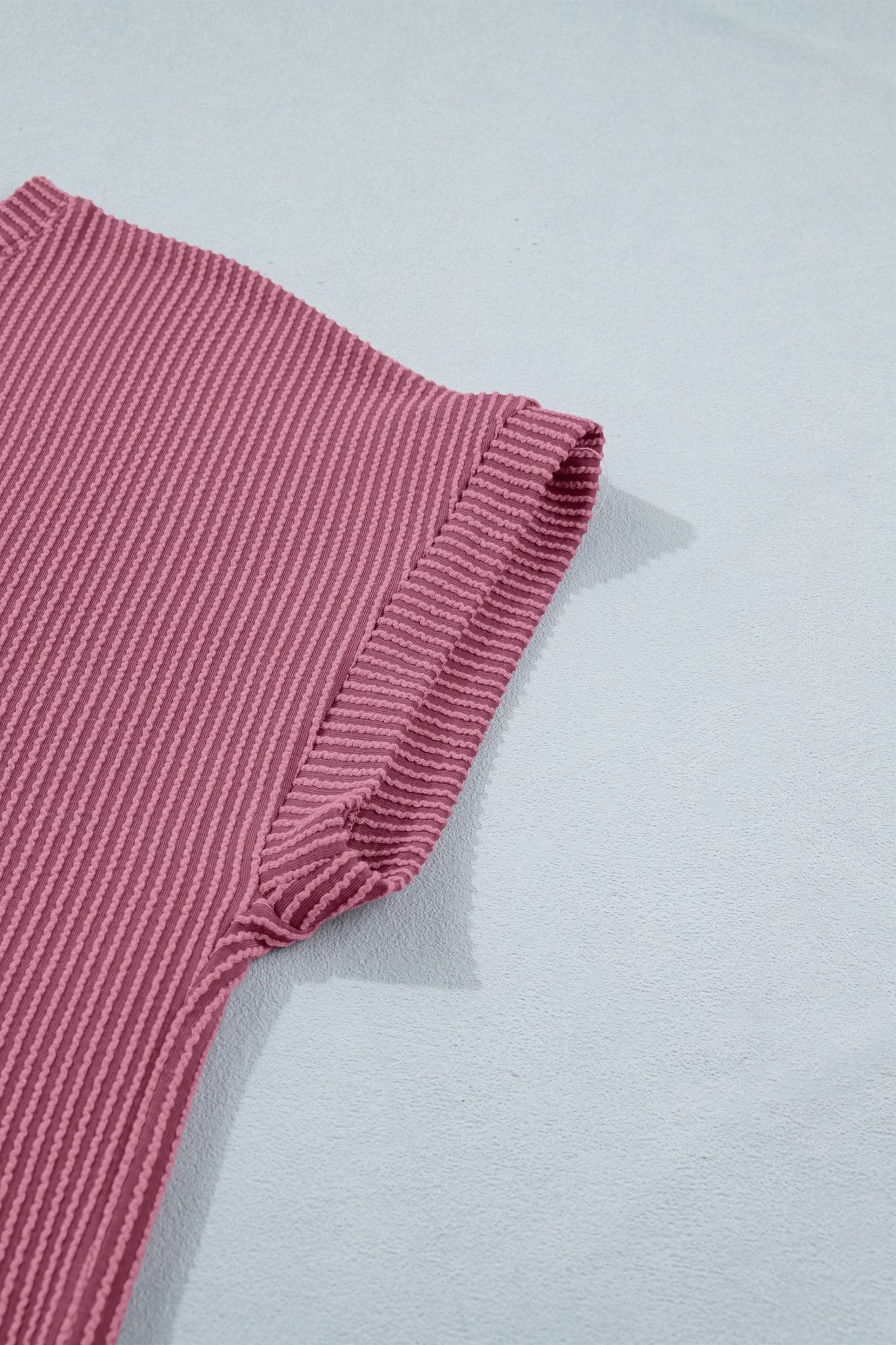 Pitaya Pink Twisted Ribbed Loose Tee Drawstring Elastic Waist 2pcs Short Set - Loving It Shop