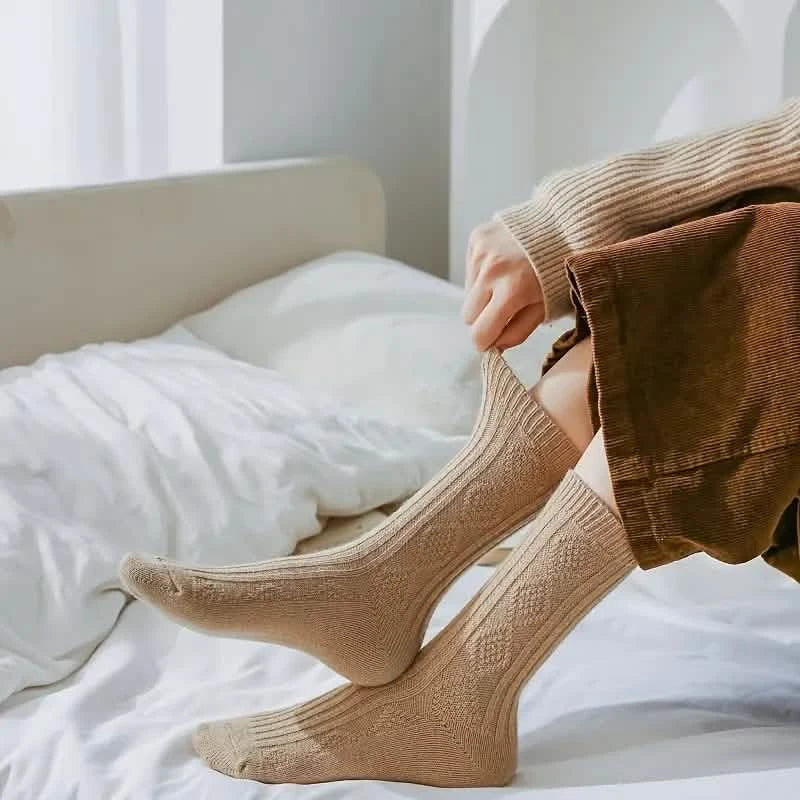 6-Pairs: Thick &amp; Warm Cream Color Sock