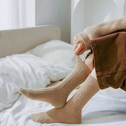 6-Pairs: Thick &amp; Warm Cream Color Sock