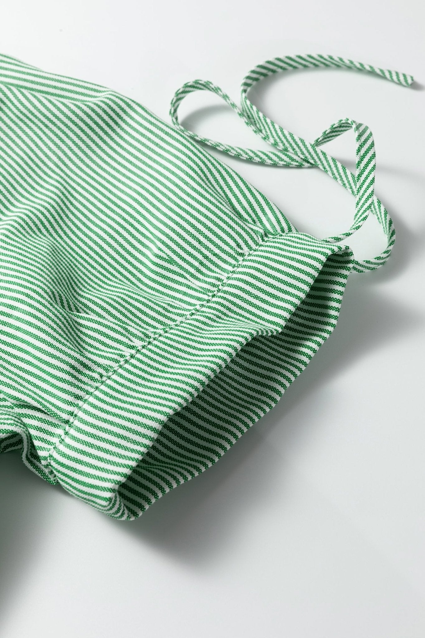 Mint Green Striped Print Collared Split Neck Half Sleeve Blouse - Loving It Shop