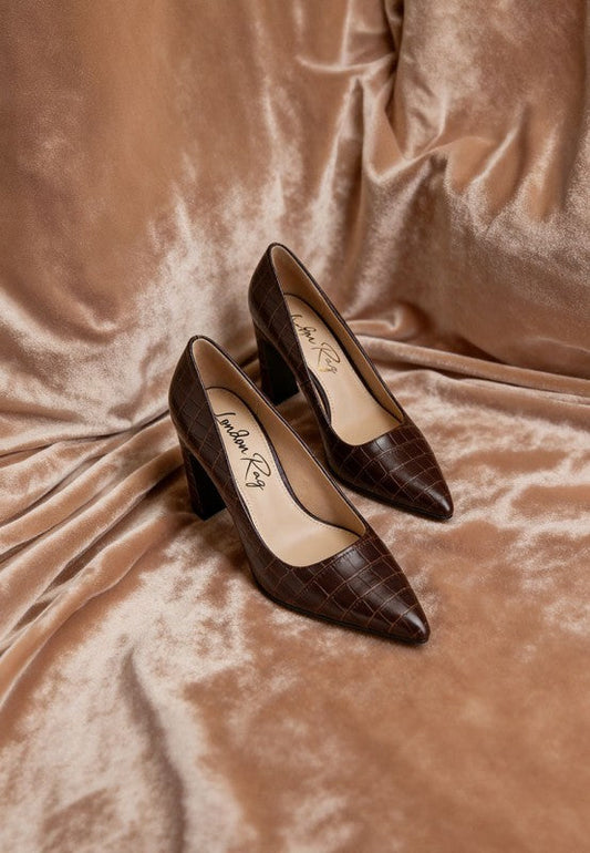 Scheba Sleek Block Heel Pumps