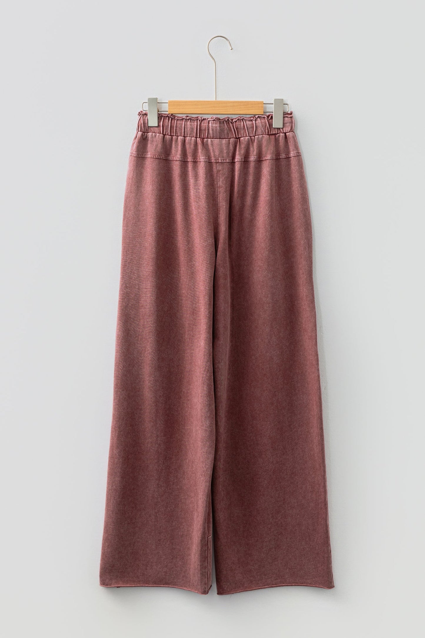 Wild Ginger Mineral Wash Lace-up High Waist Raw Hem Patched Pocket Pants