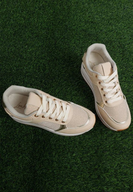 Vespera  Faux Leather & Mesh Sneakers