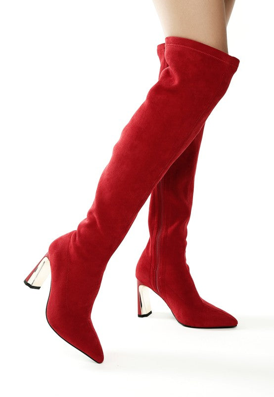 Star Gazer Slim Block Heel Long Boots