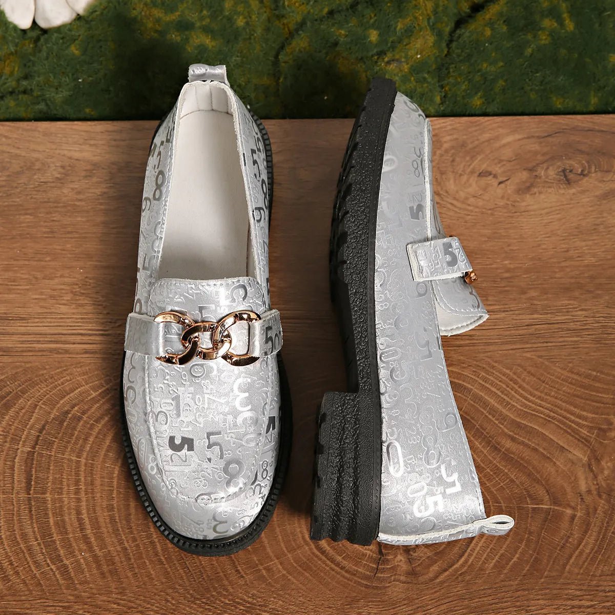 Round Toe Block Heels Loafers - Loving It Shop