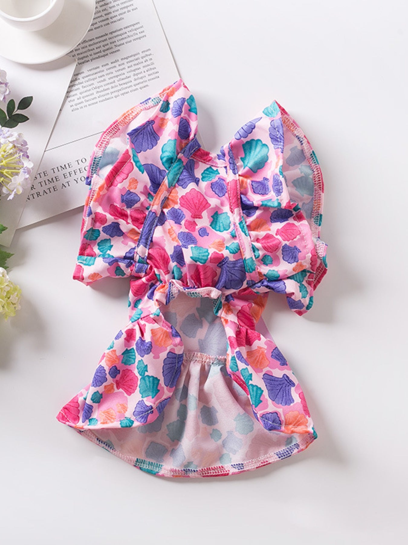Floral Print Bow Decor Pet Dress - Loving It Shop
