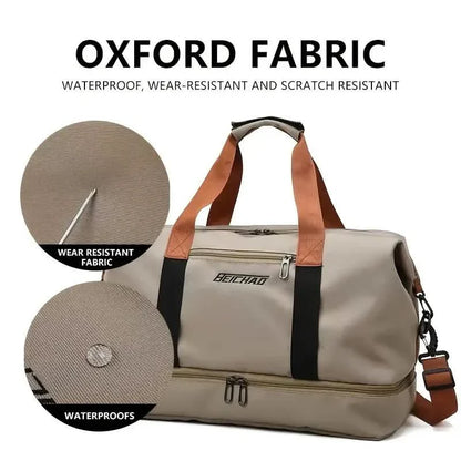 Nylon Duffel Bag for Travel – Large Capacity, Foldable, Shoe Compartment – Men &amp; Women