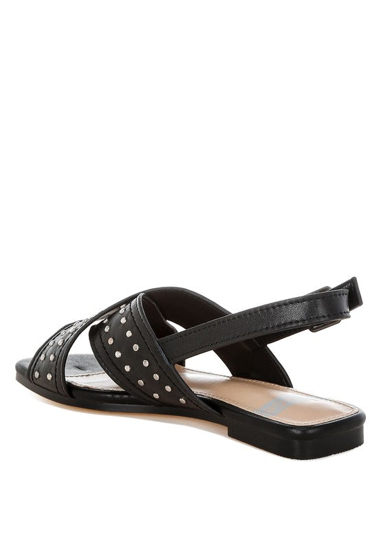 Calluna Stud Embellished Buckled Flats