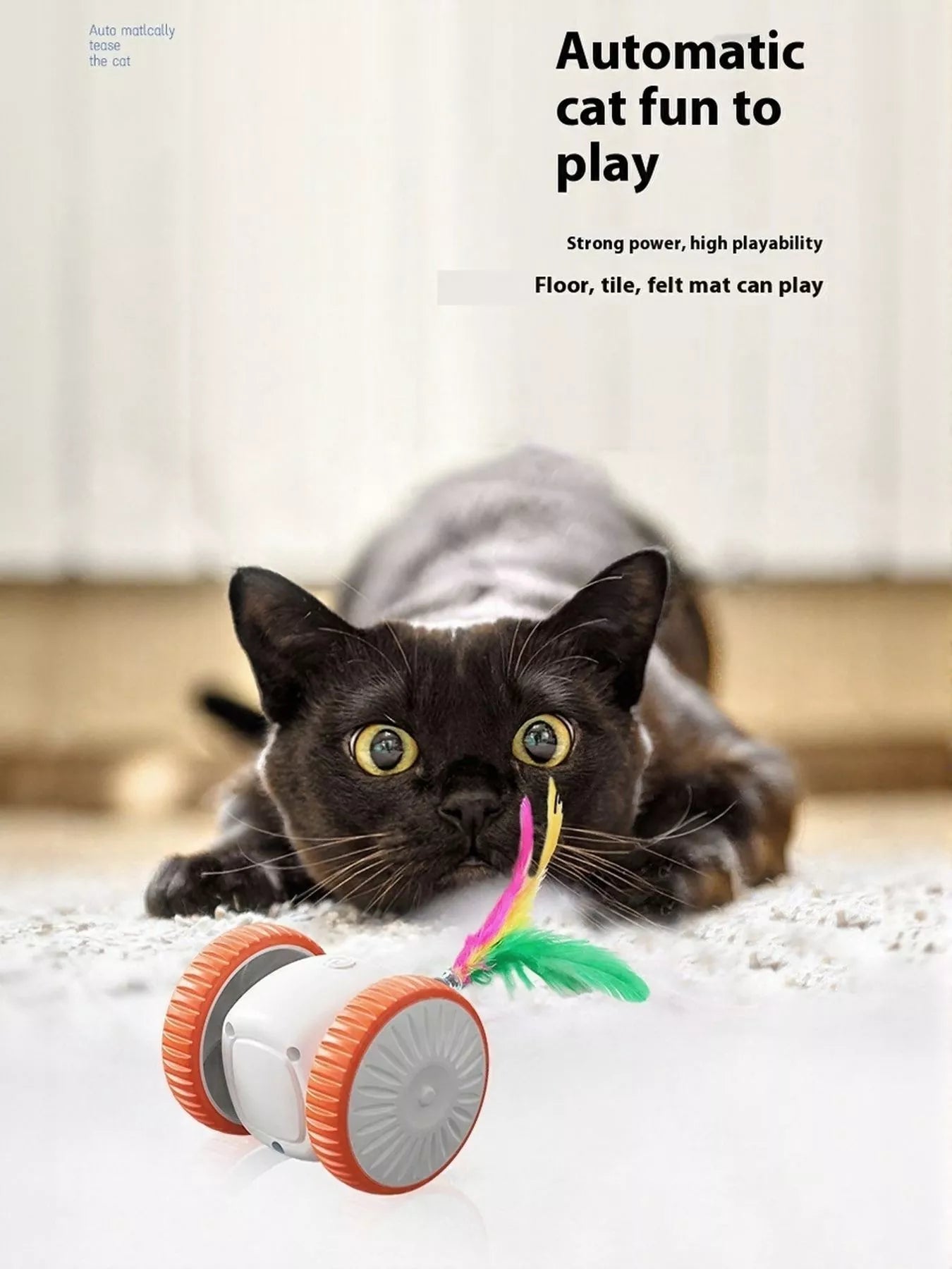 Interactive Self - Rotating Feather Pet Chase Toy - Loving It Shop