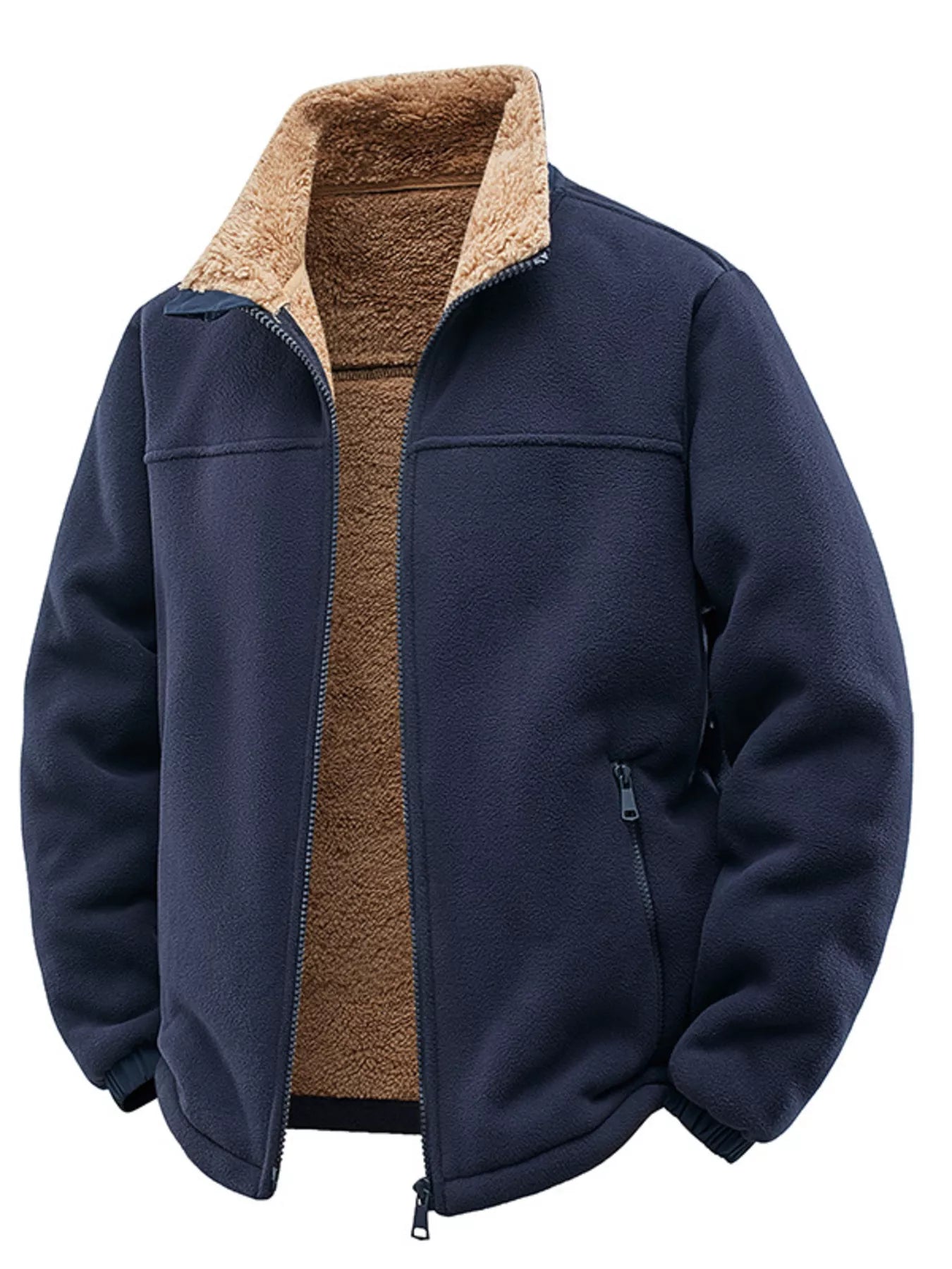 Men's Plus Size Zip Up Fleece Jacket