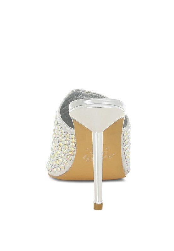 Farasha AB Rhinestone Slip - On Stiletto Heels - Loving It Shop