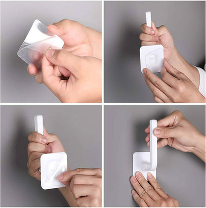 4-Pack: Adhesive Toilet Paper Holder, Wall Mount, White &amp; Black