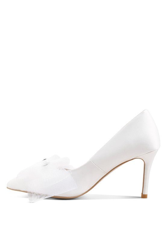 Odette Diamante Embellished Bow Stiletto Pumps - Loving It Shop
