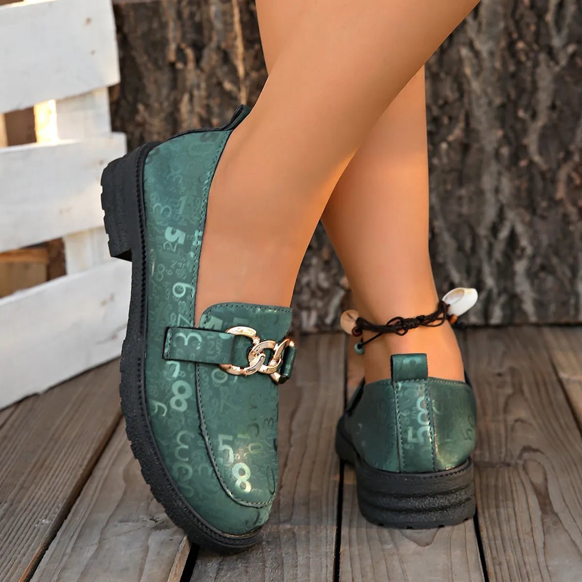 Round Toe Block Heels Loafers - Loving It Shop