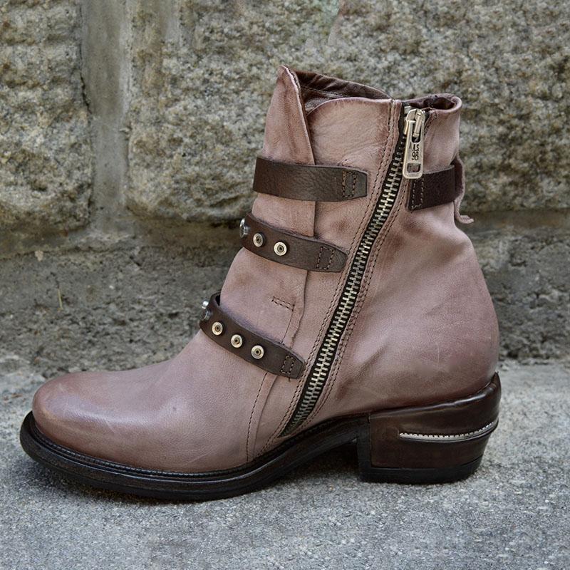 Low-heeled wedge heel round toe short-leg lace-up casual women&