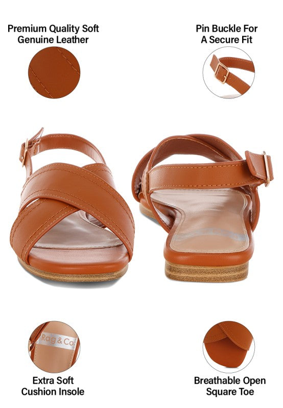 Jamon Classic Cross-Strap Buckled Flats