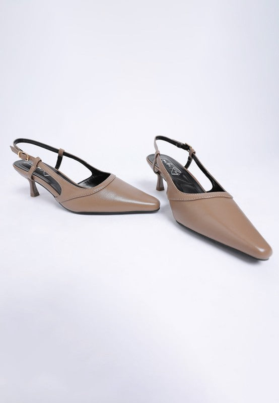 Luxton Slingback Pin Buckle Kitten Heels