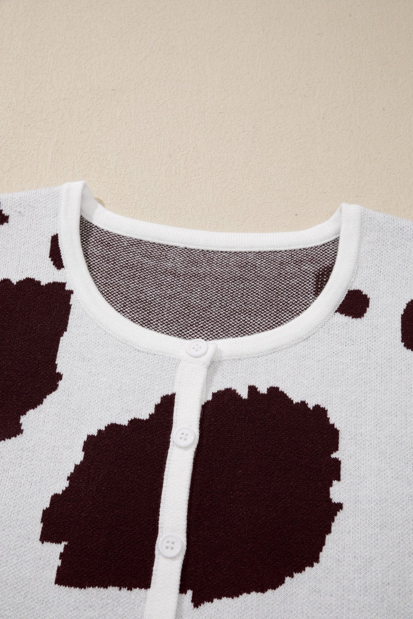 White Western Cow Spots Button Down Sweater Vest - Loving It Shop