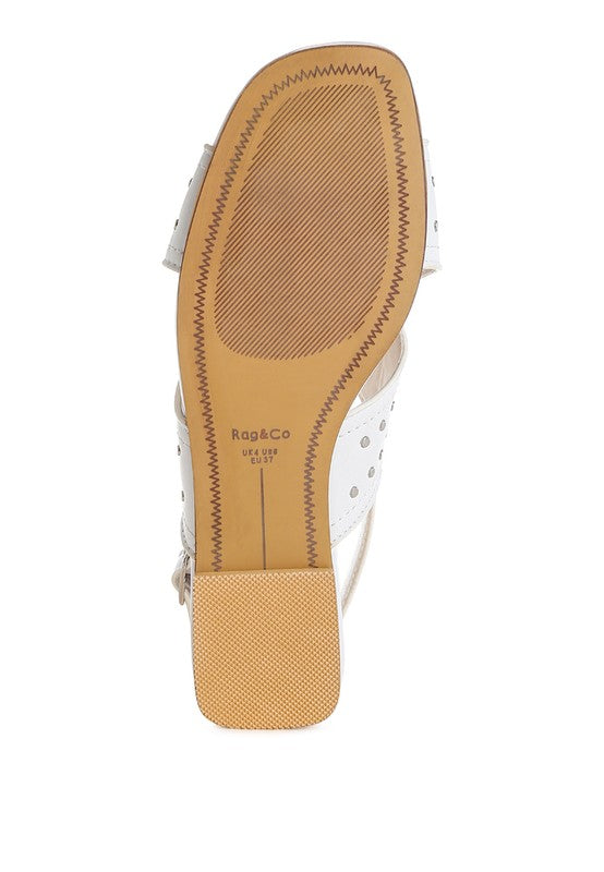 Calluna Stud Embellished Buckled Flats