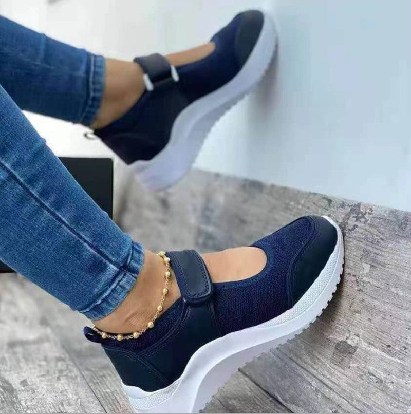Wedge Velcro Casual Plus Size Sports Women&