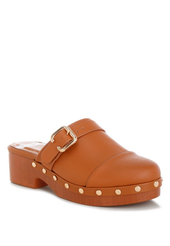 Pinto Studded Genuine Leather Clogs