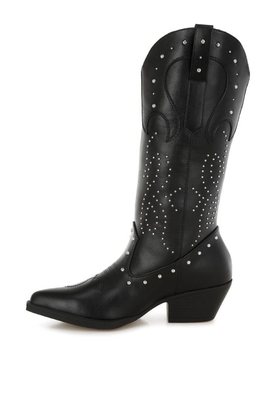 Dockery Studs Embellished Cowboy Boots
