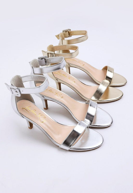 Yuti Glossy Kitten Heel Sandals