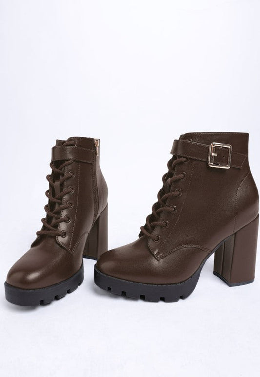 Grahams Faux Leather Lace Up Boots
