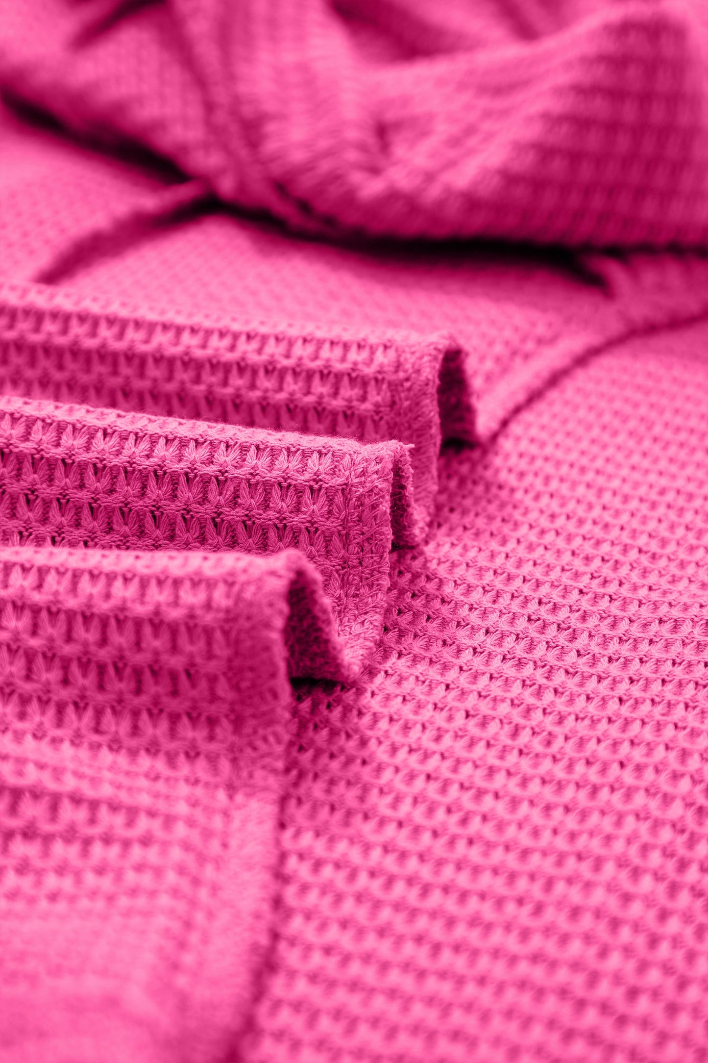 Strawberry Pink Waffle V Neck Short Sleeve Knit Top