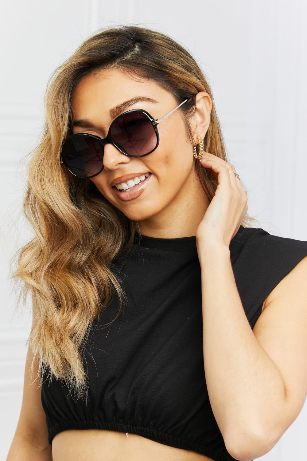 Metal - Plastic Hybrid Full Rim Sunglasses - Loving It Shop