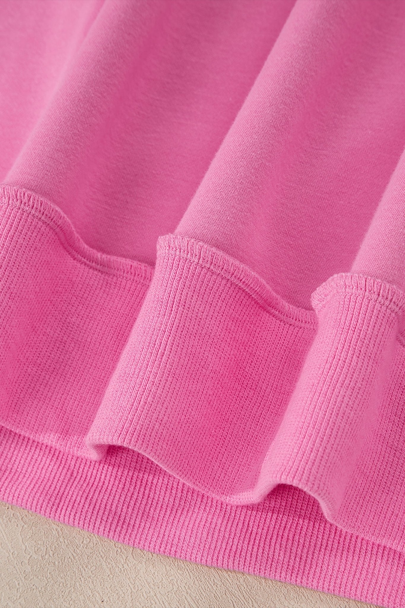 Bright Pink Oversize Drop Shoulder Reversible Mock Neck Sweatshirt - Loving It Shop