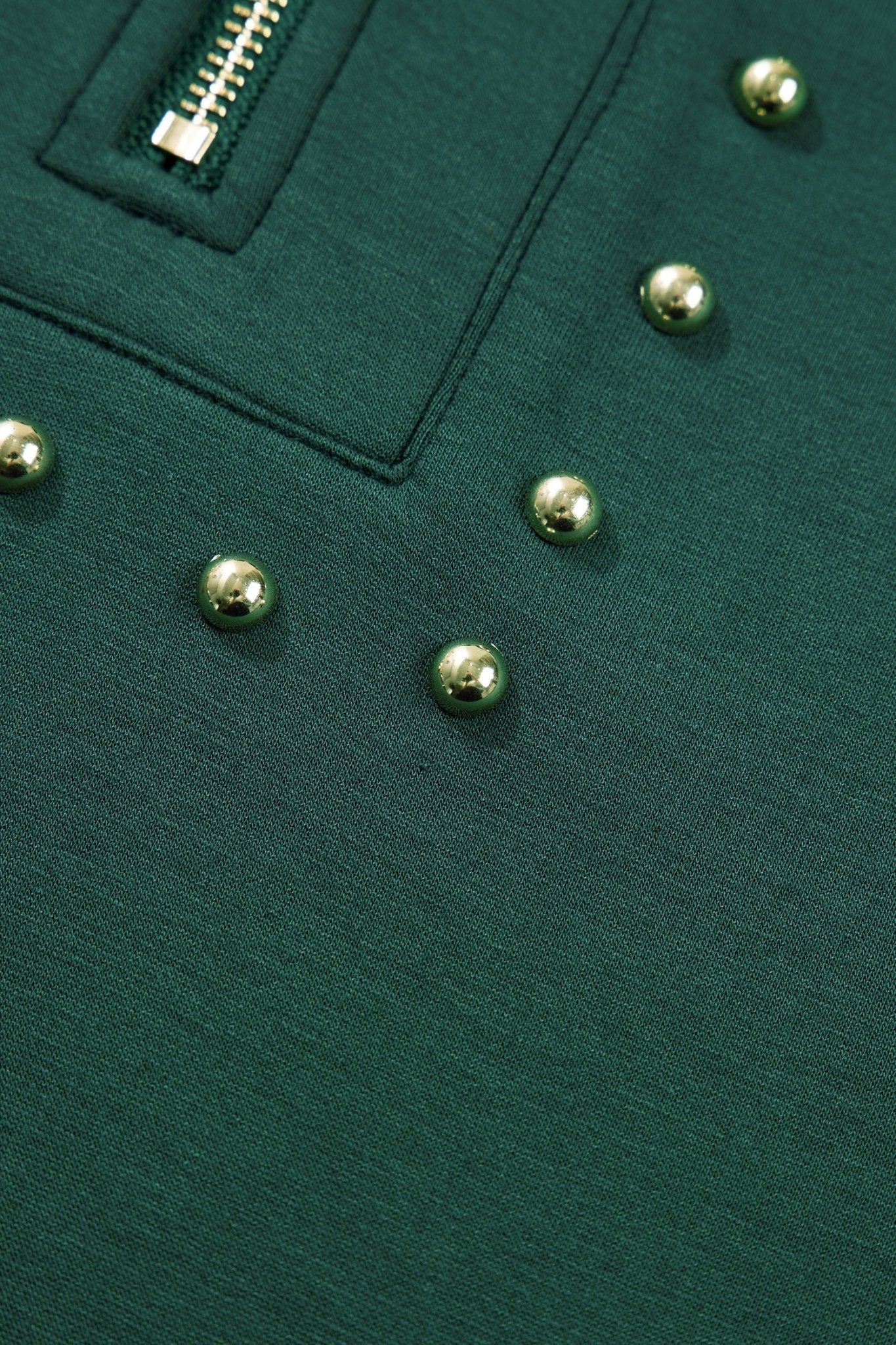 Evergreen Plus Size Glow Studded Zip up T Shirt Dress with Pockets - Loving It Shop