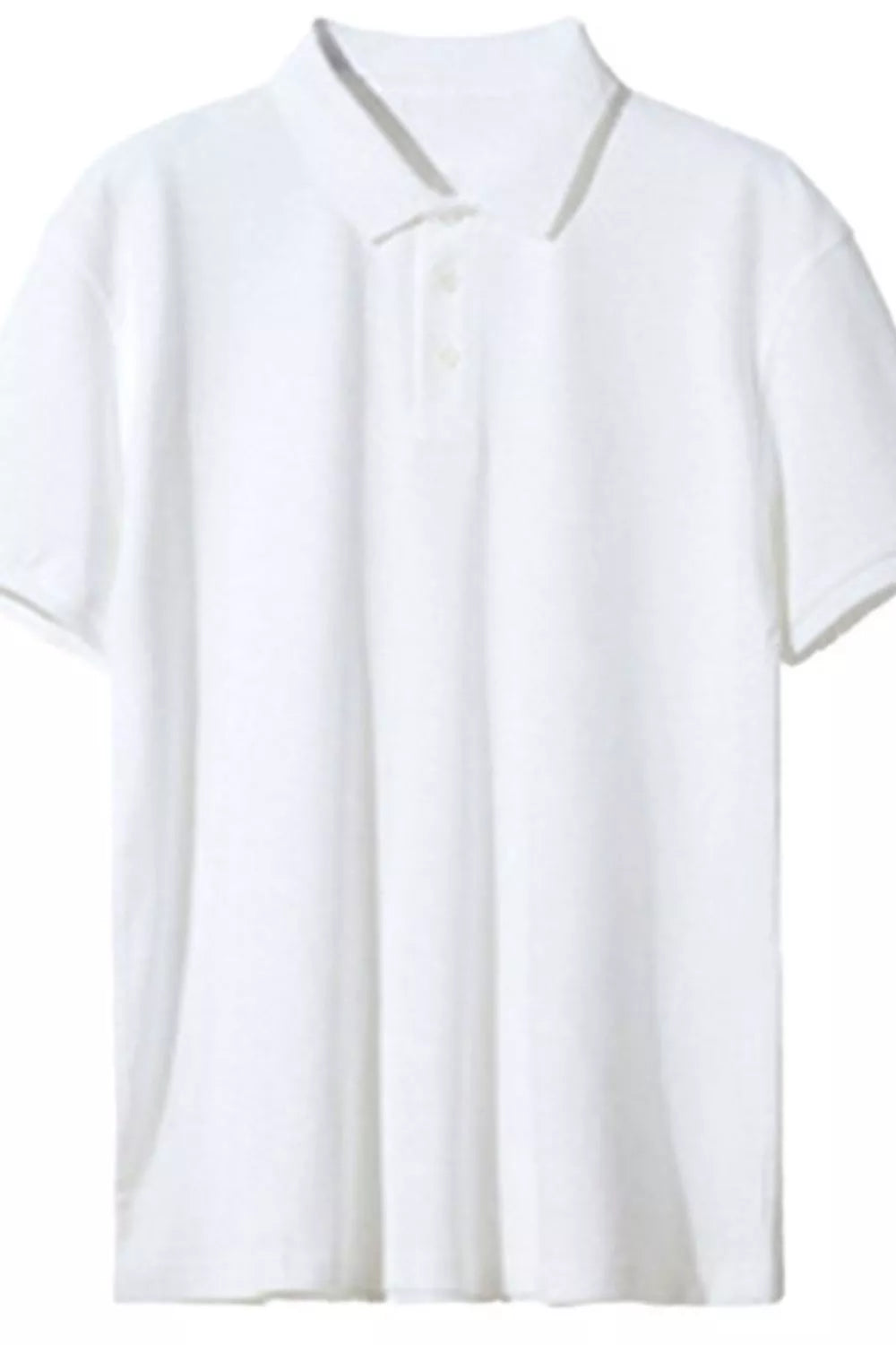 Men's Full Size Button Detail Short Sleeve Polo Plus Size
