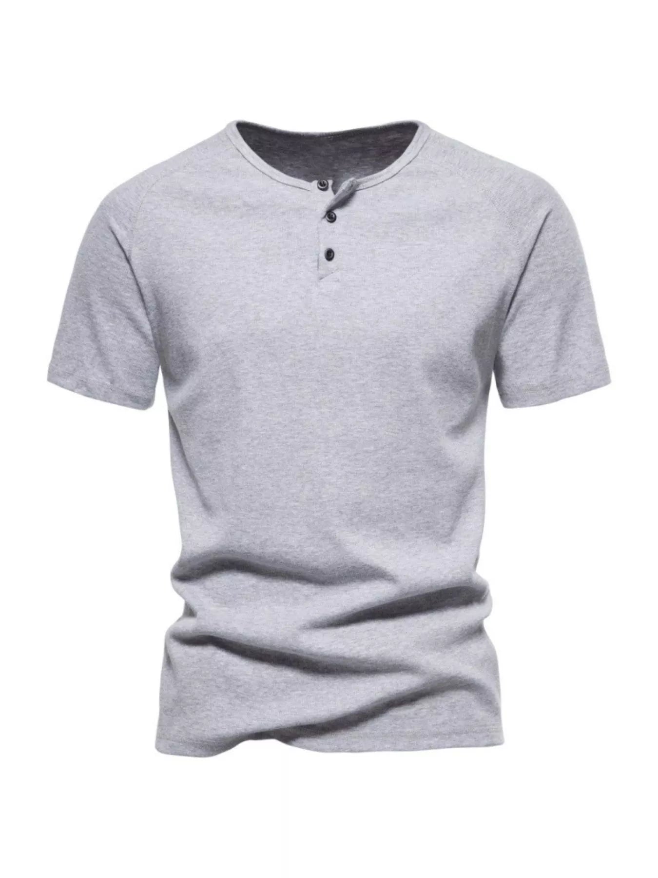 Men's Plus Size Button Detail Casual Henley T-Shirt - Loving It Shop