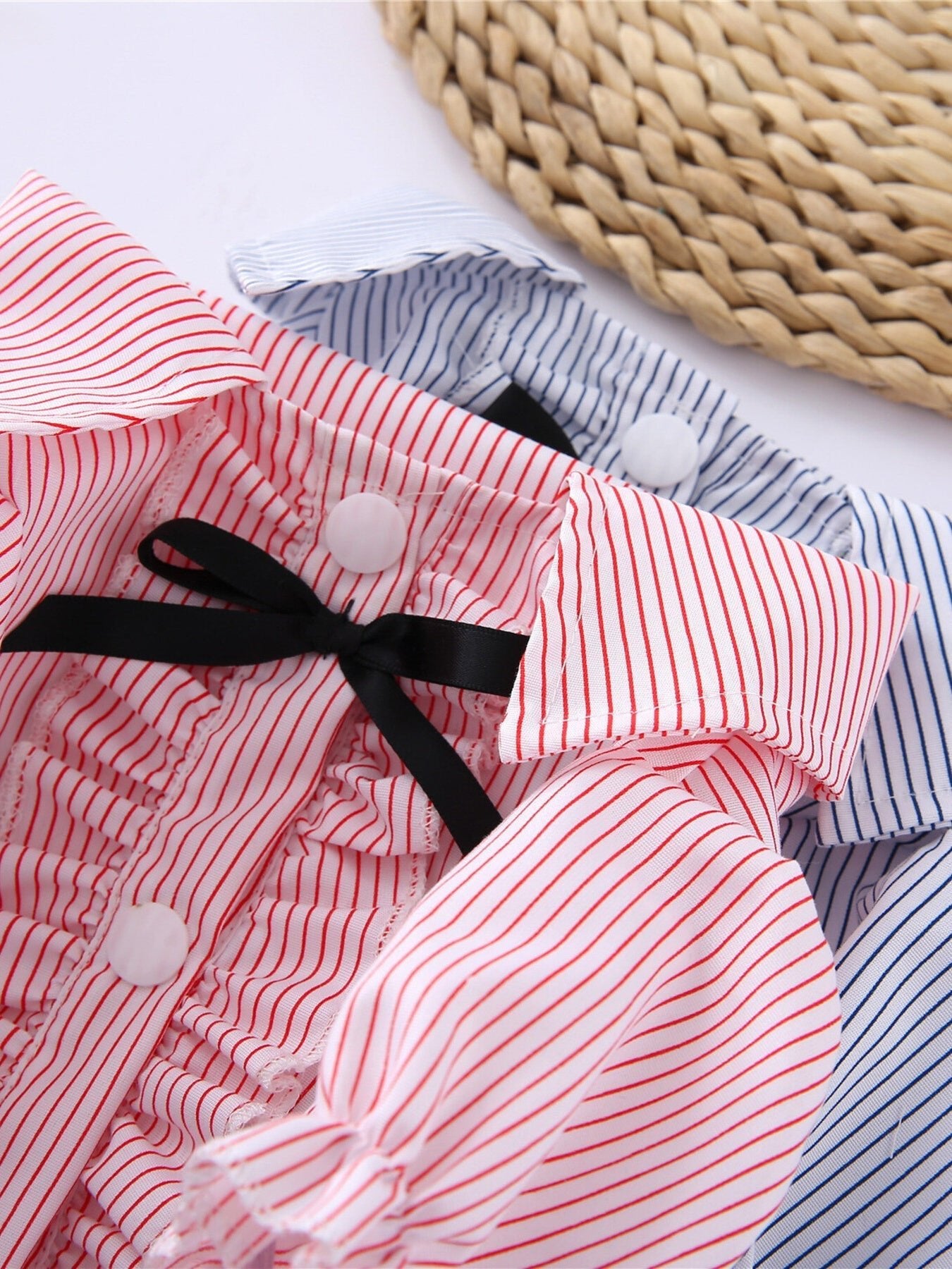 Striped Ruffle Pet Top with Bow - Loving It Shop