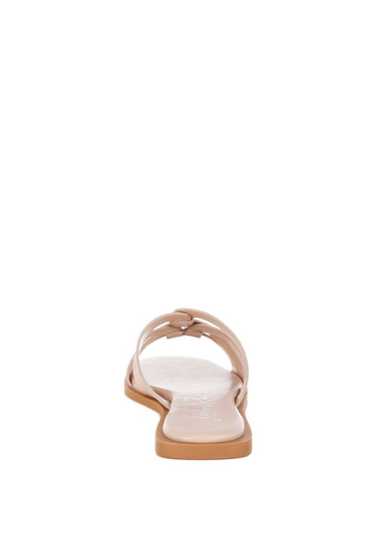 Sebal Strappy Faux Leather Slip Ons