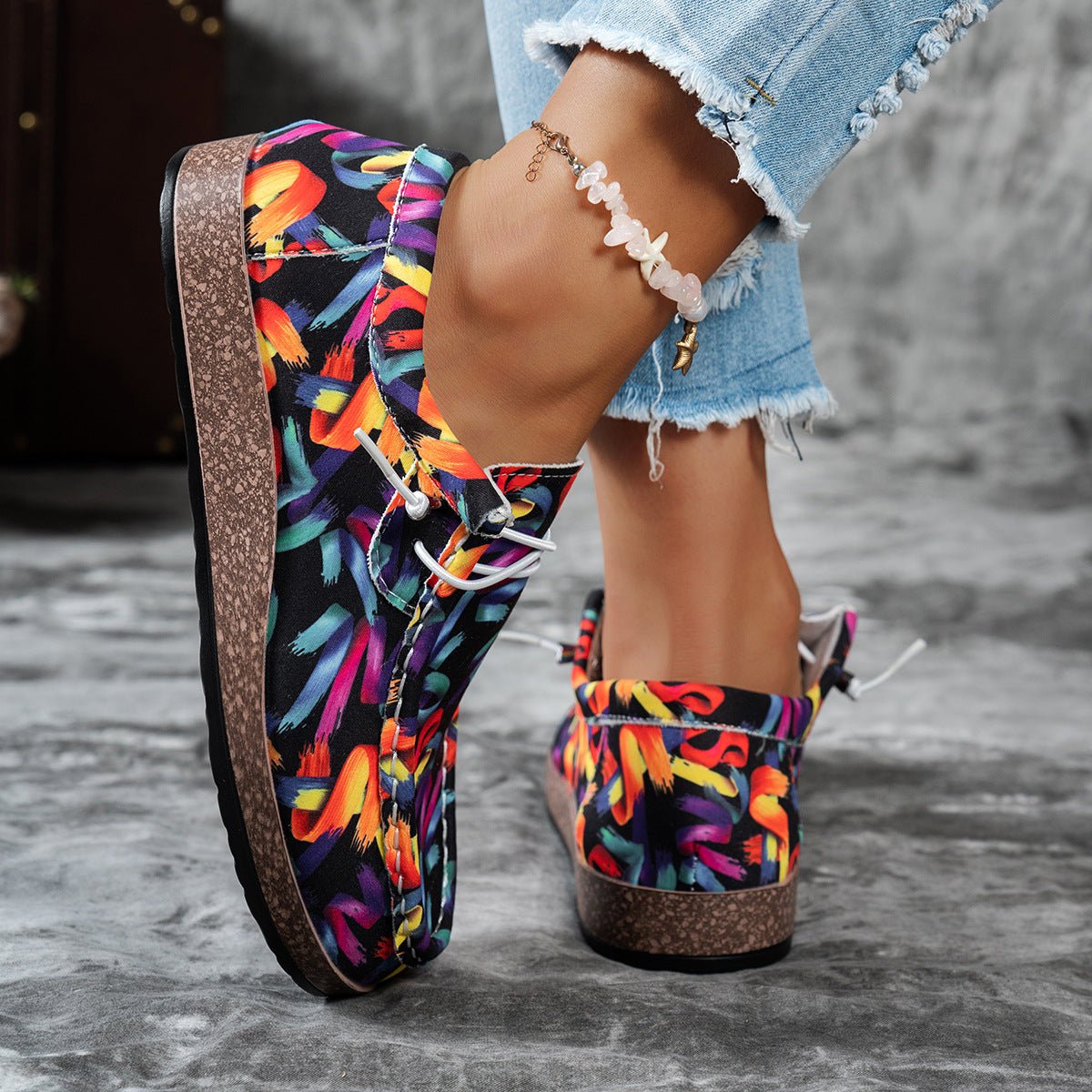 Colorful Printed Casual Loafers - Loving It Shop