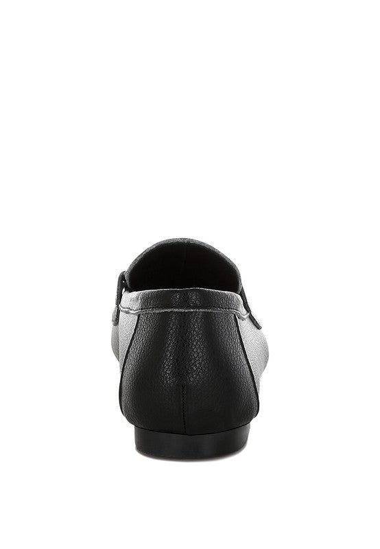 Modaha Horsebit & Embellished Real Leather Loafers