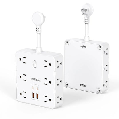 16-in-1 Power Strip – 12 AC Outlets &amp; 4 USB Ports, White
