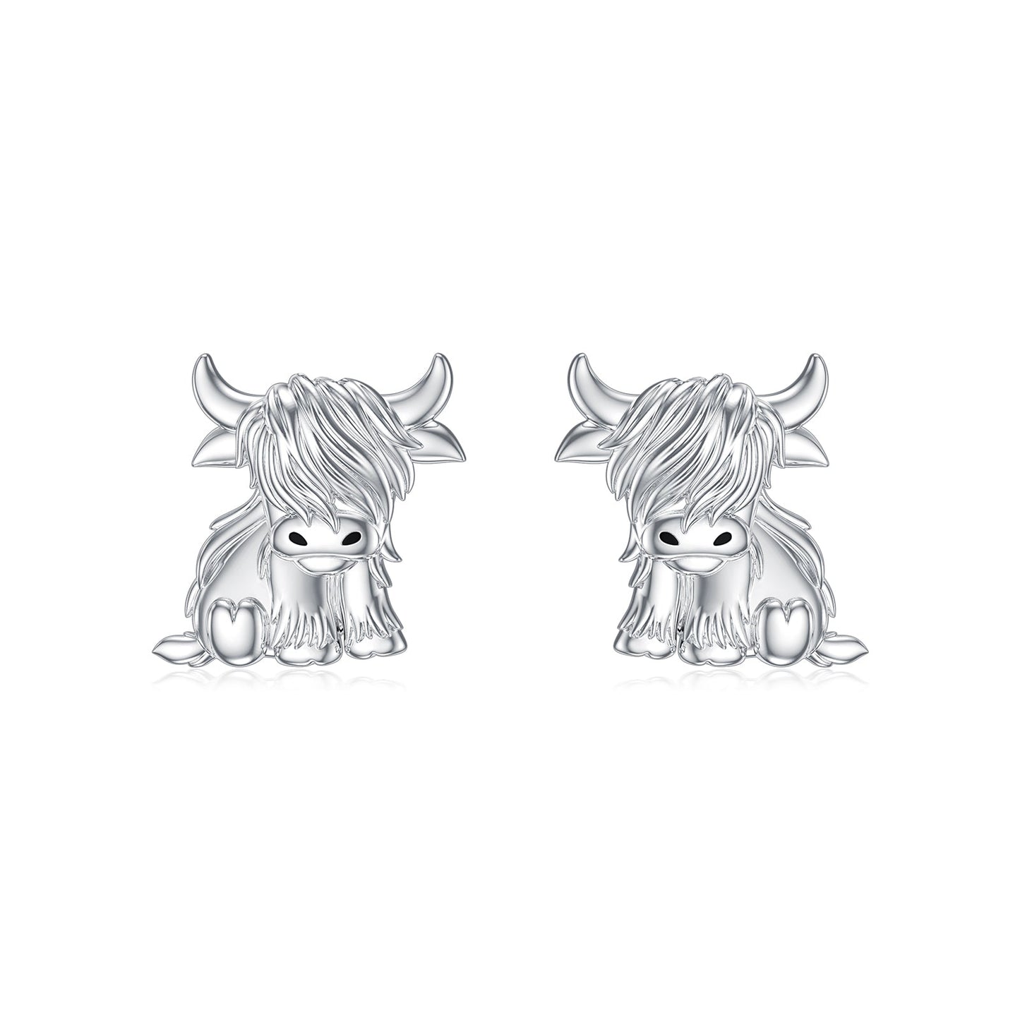 Highland Cow Earrings 925 Sterling Silver Cow Studs Earrings Highland Cow Jewelry Gifts