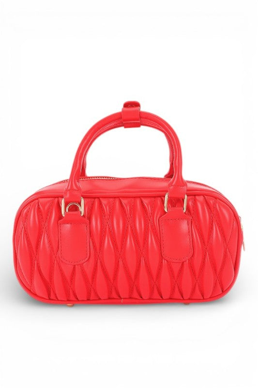 Fashion Handbag Faux Leather Quilted Top Handle Swing Bag Stylish Chic Accessory