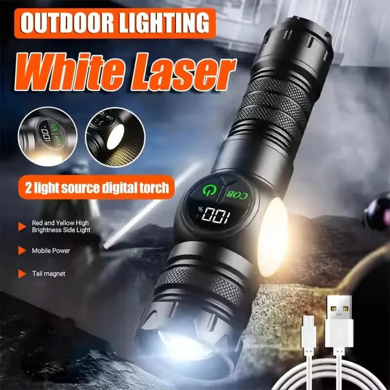 Rechargeable LED Flashlight with 5 Modes &amp; Magnetic Base – Gift Box
