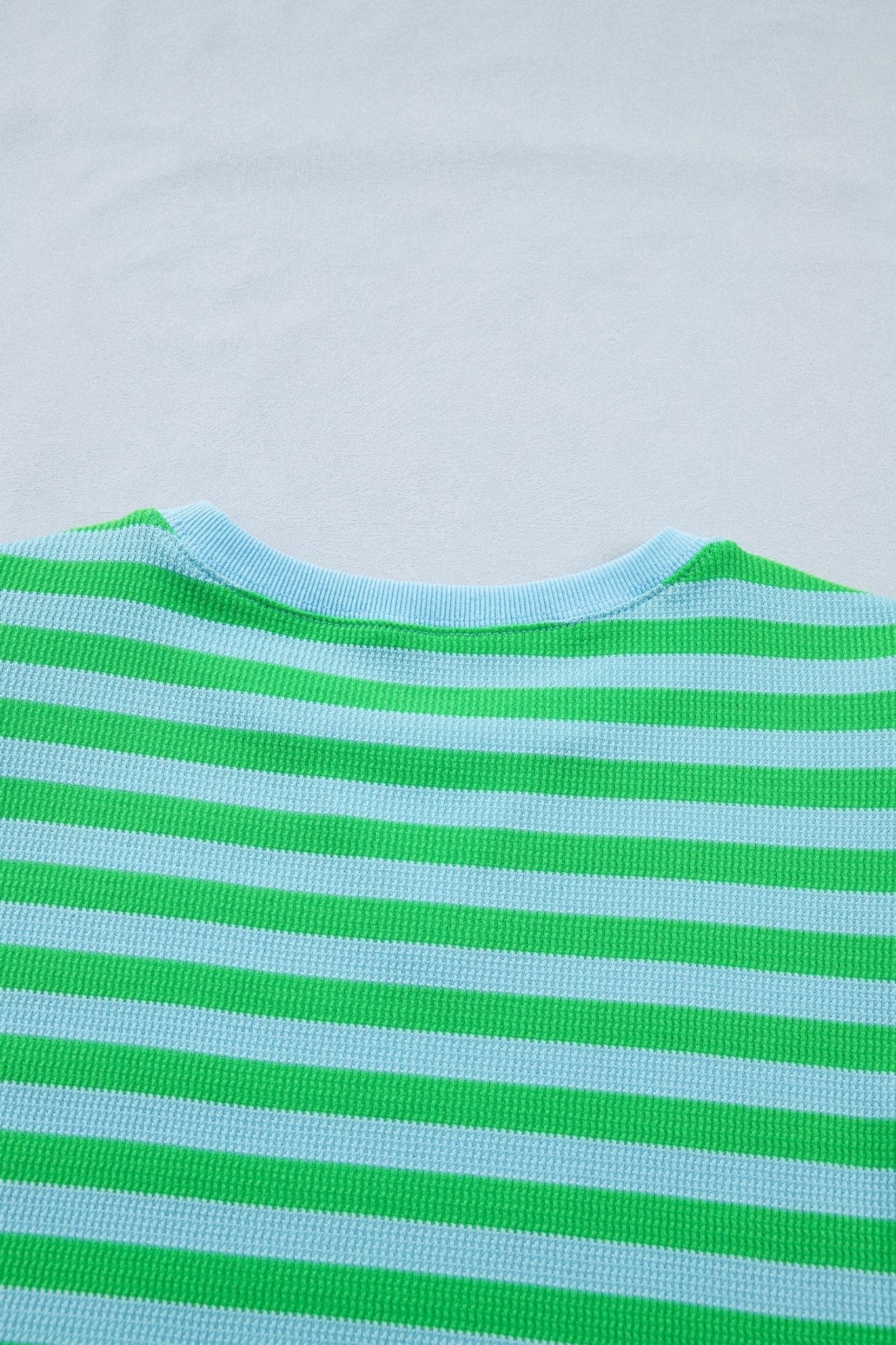 Green Stripe Puff Short Sleeve T Shirt Matching Shorts Set - Loving It Shop