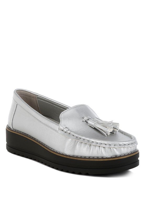 Larana Metallic Tassel Detail Loafers - Loving It Shop