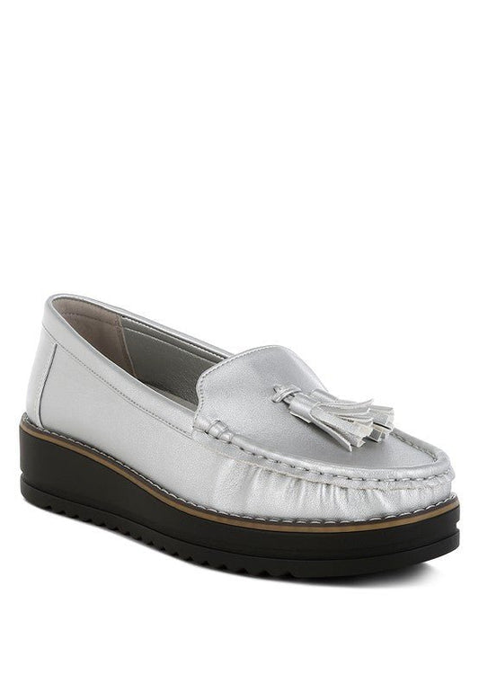 Larana Metallic Tassel Detail Loafers - Loving It Shop
